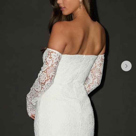 White Lace Mini Dress - Picture 2 of 3